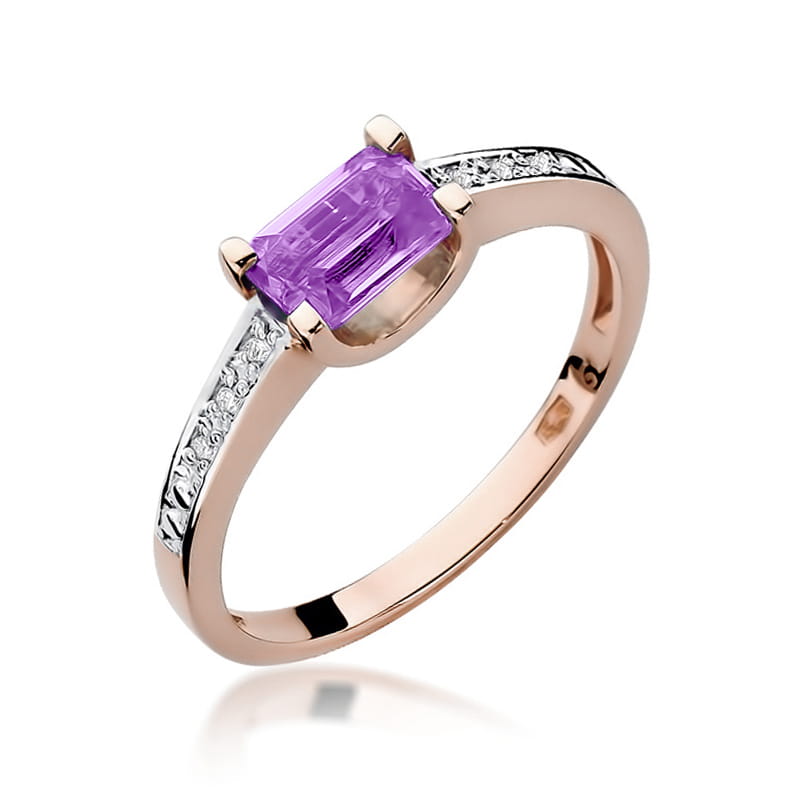 Pierścionek Ametyst 0,60ct różowe złoto 1 Pierścionek W105 Ametyst 0