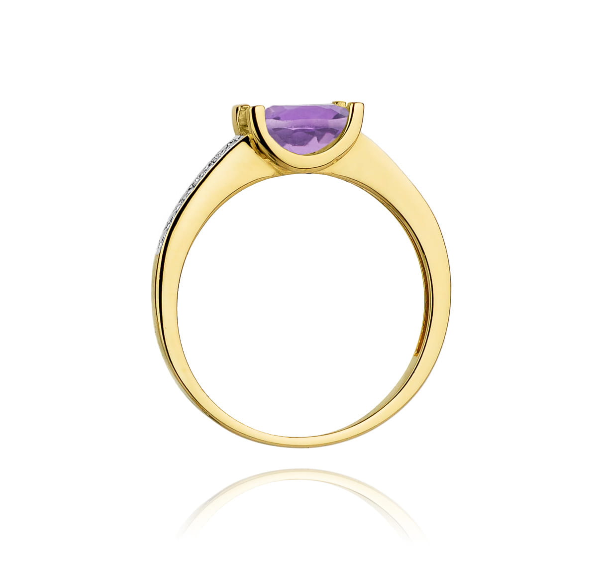 Pierścionek Ametyst 0,60ct żółte złoto 3 Pierścionek Ametyst 0,60ct żółte złoto - obrazek 3