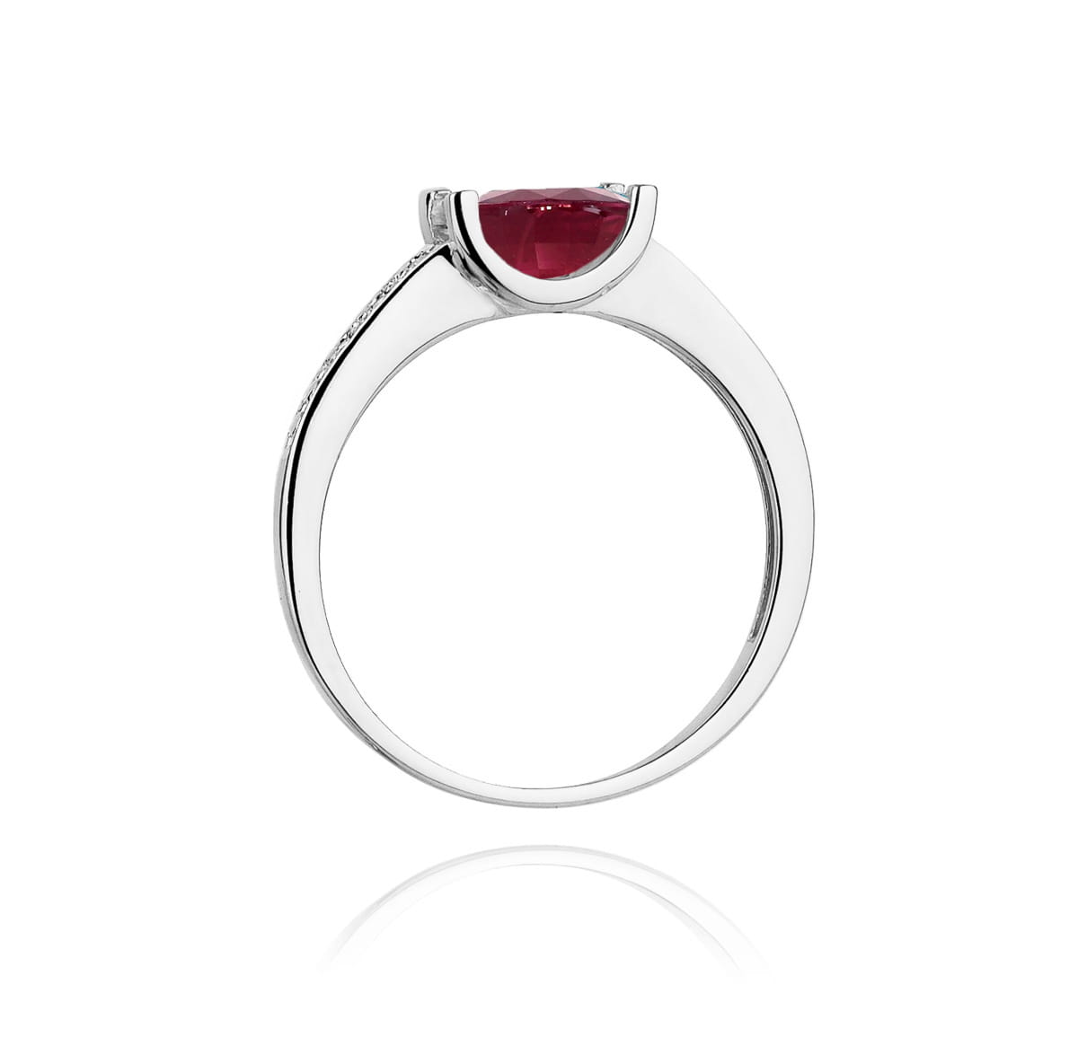 Pierścionek Rubin 0,80ct białe złoto 3 Pierścionek Rubin 0,80ct białe złoto - obrazek 3
