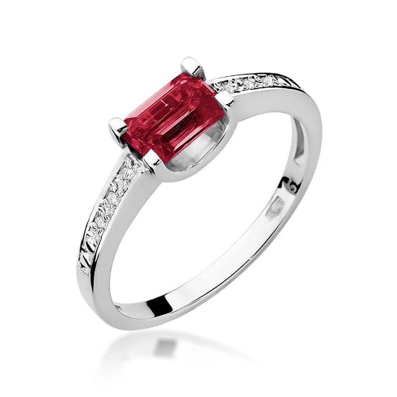Pierścionek Rubin 0,80ct białe złoto 1 Pierścionek W105 Rubin 0
