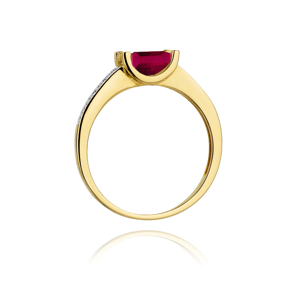 Pierścionek Rubin 0,80ct żółte złoto 3 Pierścionek Rubin 0,80ct żółte złoto - obrazek 3