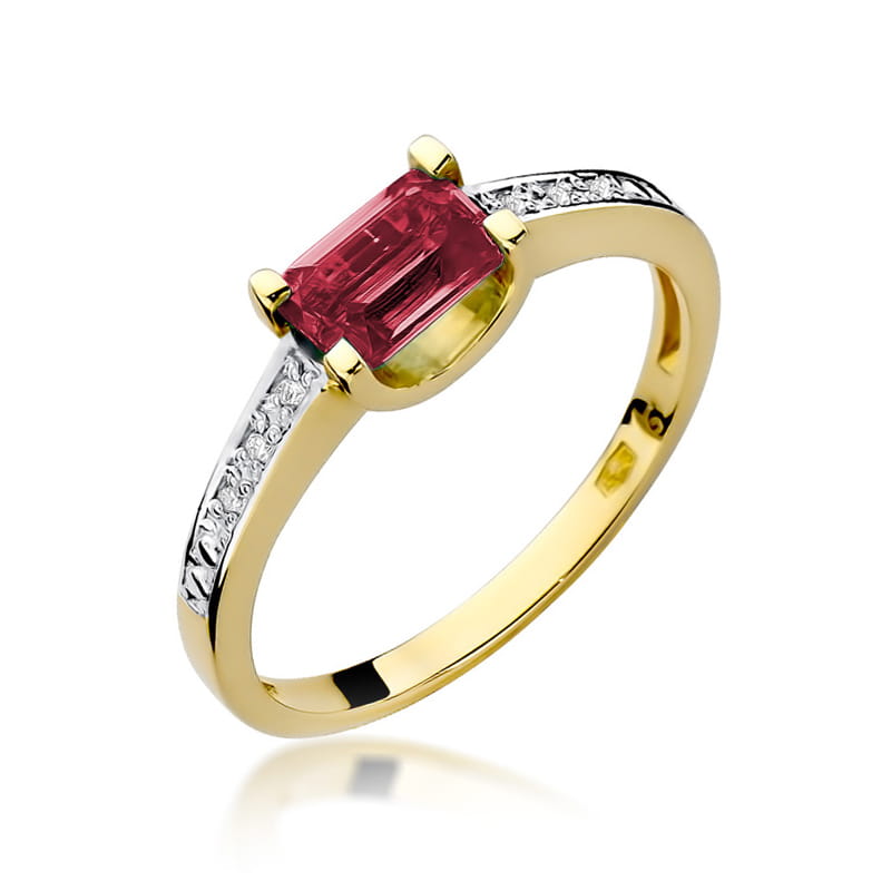 Pierścionek Rubin 0,80ct żółte złoto 1 Pierścionek W105 Rubin 0