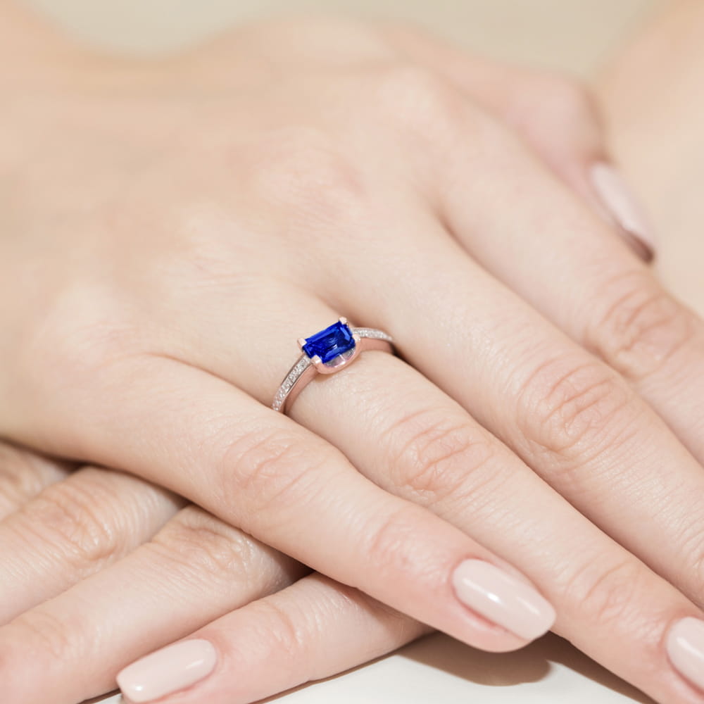 Pierścionek Szafir 0,60ct różowe złoto 4 Pierścionek Szafir 0,60ct różowe złoto - obrazek 4
