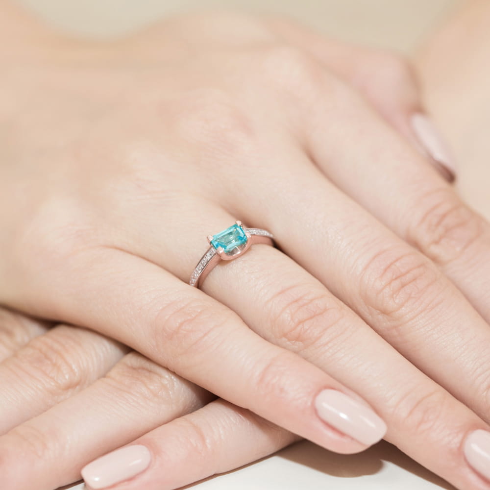 Pierścionek Topaz 0,65ct różowe złoto 4 Pierścionek Topaz 0,65ct różowe złoto - obrazek 4