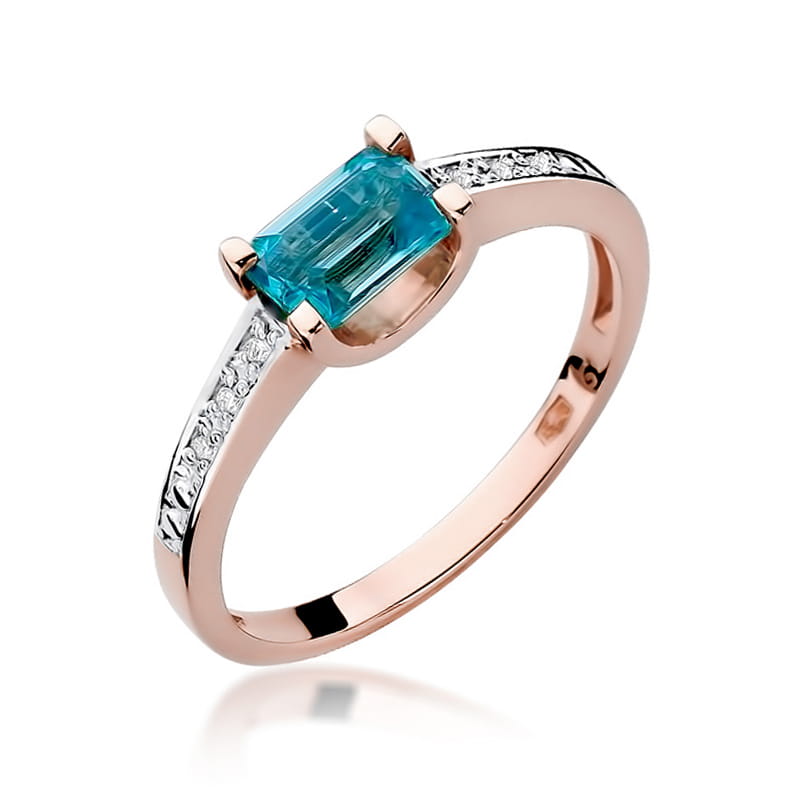 Pierścionek Topaz 0,65ct różowe złoto 1 Pierścionek W105 Topaz 0
