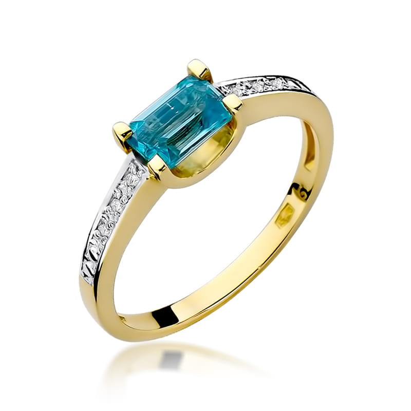 Pierścionek Topaz 0,65ct żółte złoto 1 Pierścionek W105 Topaz 0