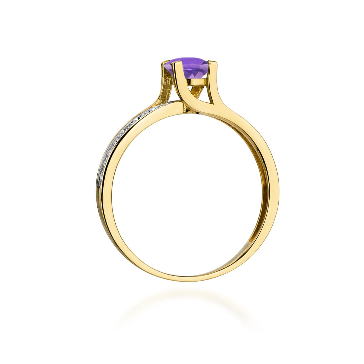 Pierścionek Ametyst 0,50ct żółte złoto 3 Pierścionek Ametyst 0,50ct żółte złoto - obrazek 3