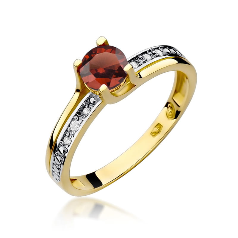 Pierścionek Granat 0,60ct żółte złoto 1 Pierścionek W106 Granat 0