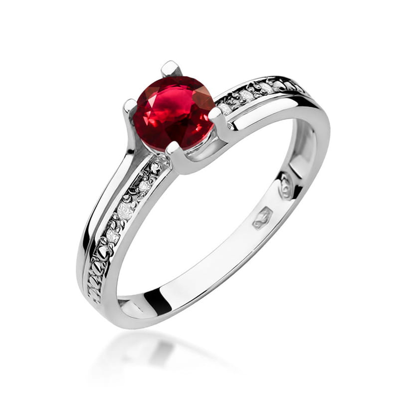 Pierścionek Rubin 0,60ct białe złoto 1 Pierścionek W106 Rubin 0