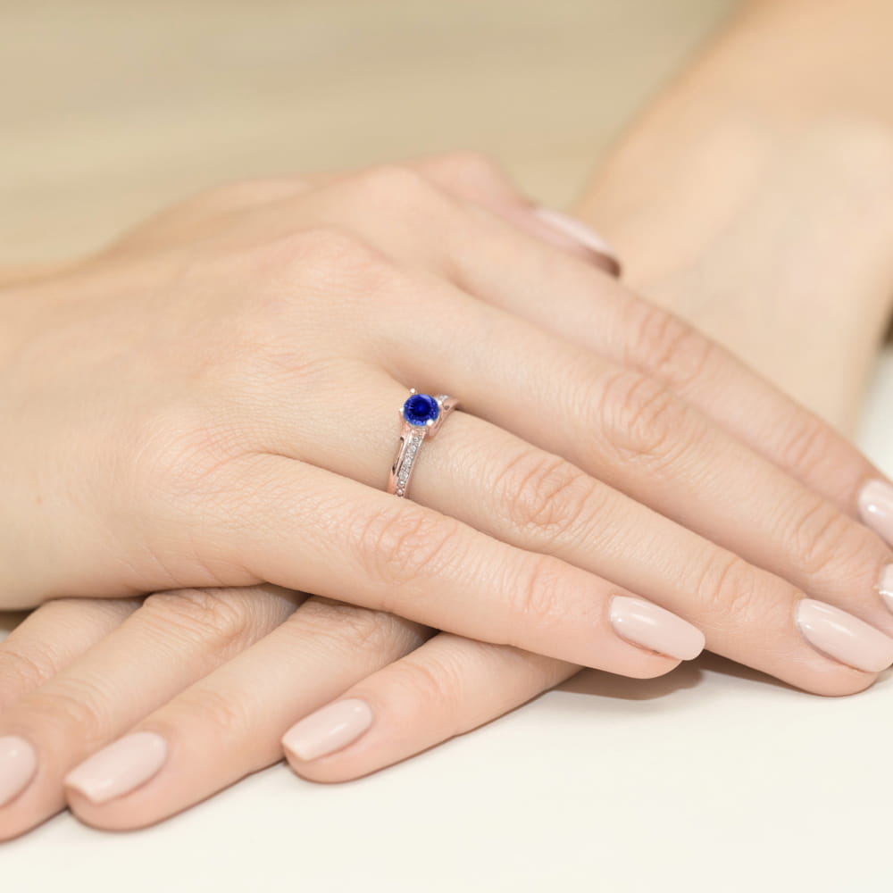Pierścionek Szafir 0,50ct różowe złoto 4 Pierścionek Szafir 0,50ct różowe złoto - obrazek 4