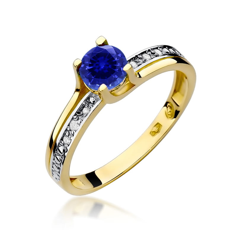 Pierścionek Szafir 0,50ct żółte złoto 1 Pierścionek W106 Szafir 0