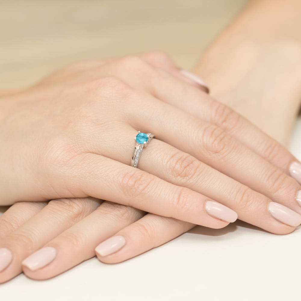 Pierścionek Topaz 0,50ct białe złoto 4 Pierścionek Topaz 0,50ct białe złoto - obrazek 4