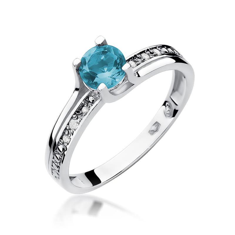 Pierścionek Topaz 0,50ct białe złoto 1 Pierścionek W106 Topaz 0
