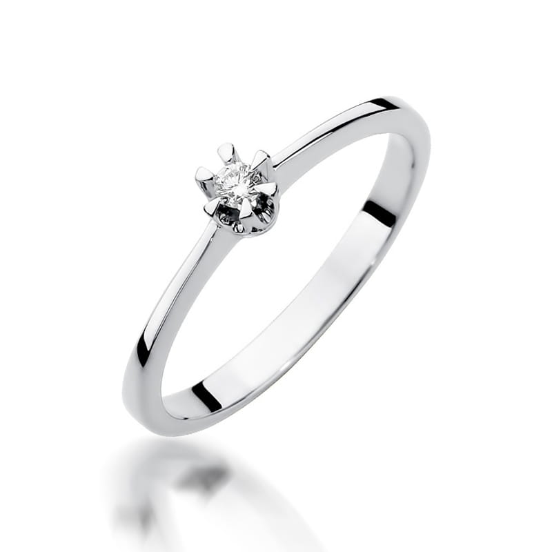 Pierścionek Diament 0,04ct białe złoto 1 Pierścionek W111 Diament 0