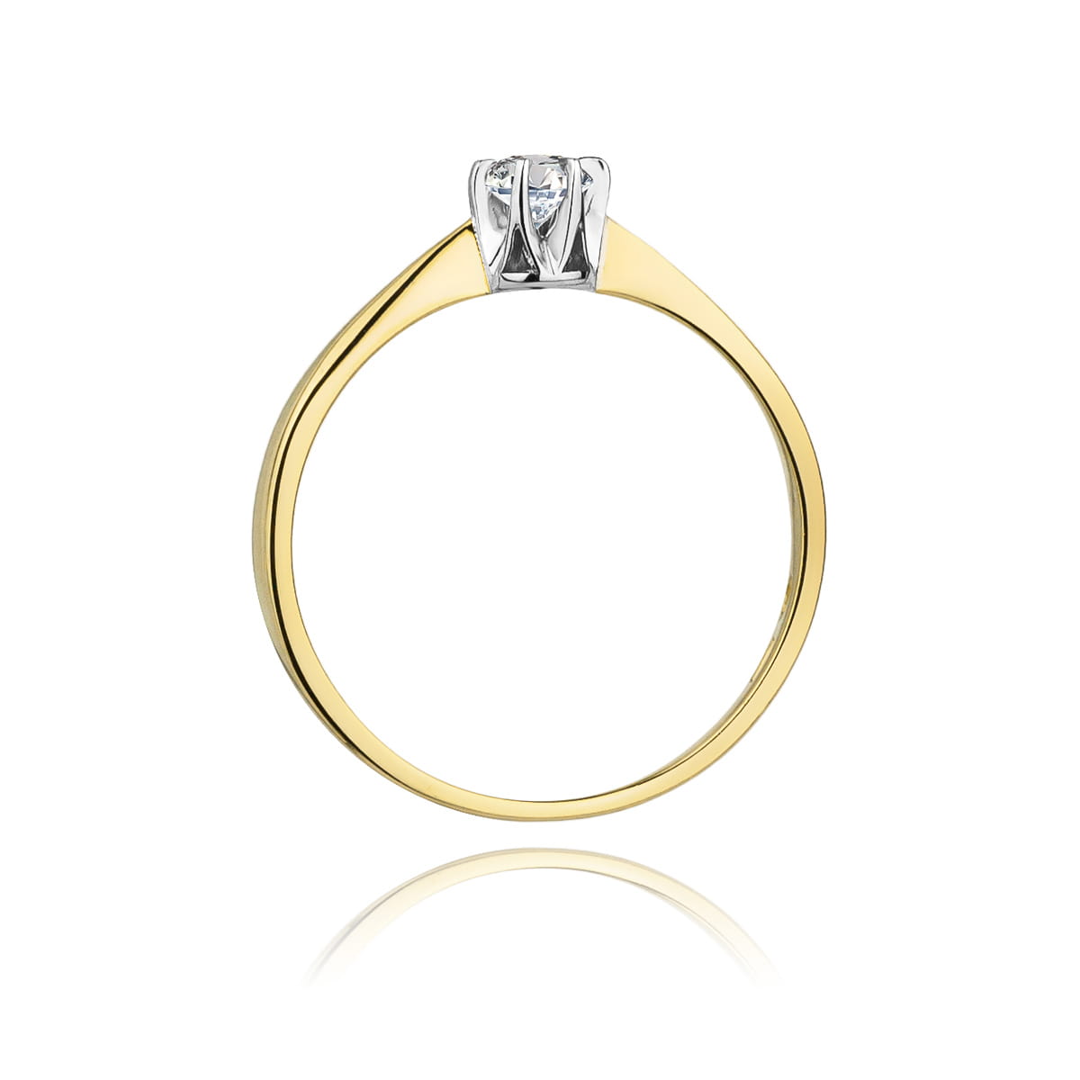 Pierścionek Diament 0,04ct żółte złoto 3 Pierścionek Diament 0,04ct żółte złoto - obrazek 3