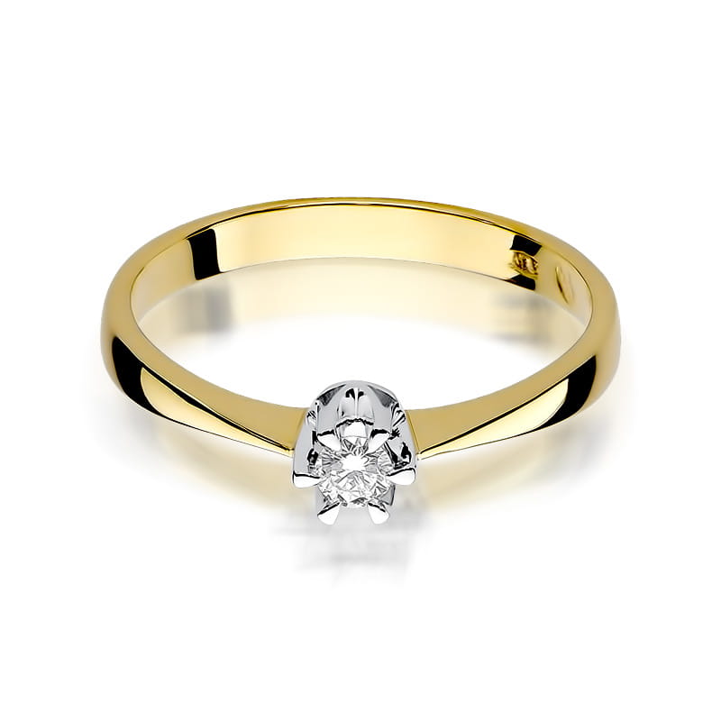 Pierścionek Diament 0,08ct żółte złoto 2 08ct żółte złoto Jubiler Kraków BigDIAMOND