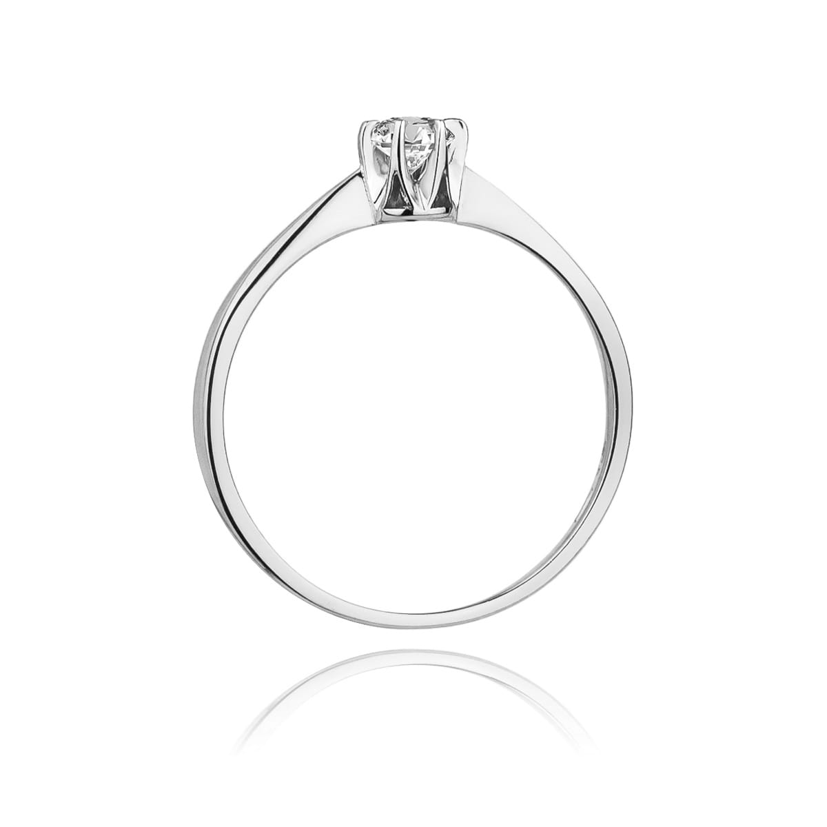 Pierścionek Diament 0,12ct białe złoto 3 Pierścionek Diament 0,12ct białe złoto - obrazek 3