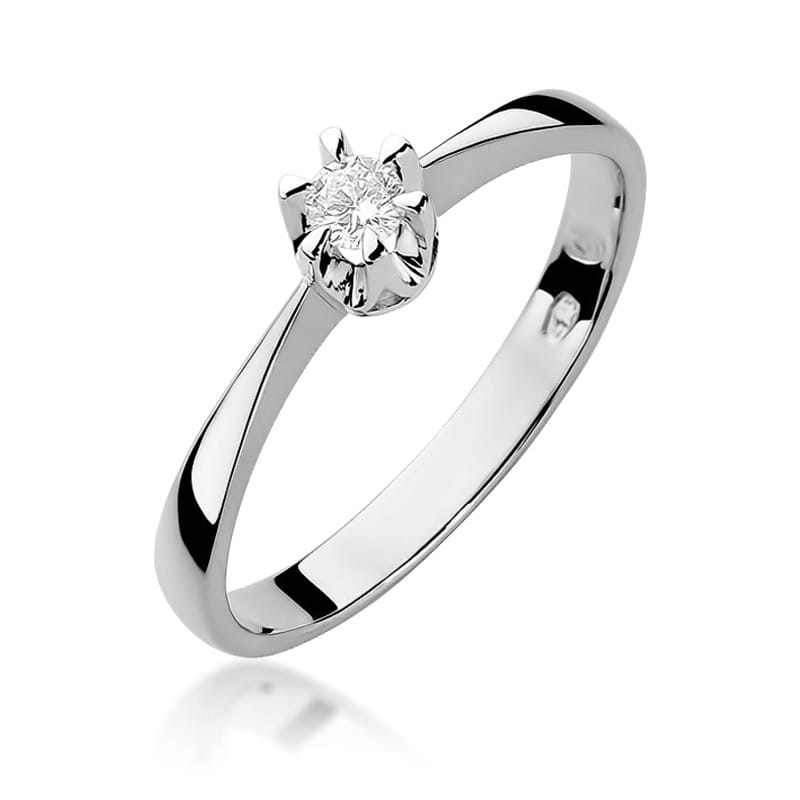 Pierścionek Diament 0,12ct białe złoto 1 Pierścionek W111 Diament 0