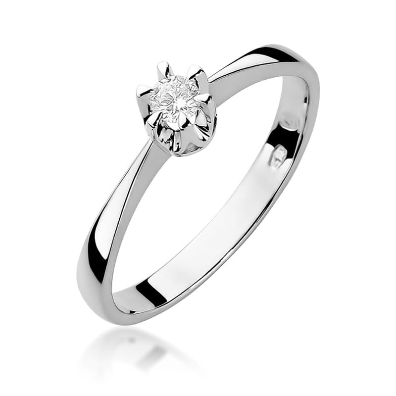 Pierścionek Diament 0,20ct białe złoto 1 Pierścionek W111 Diament 0