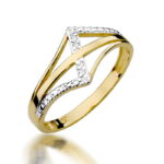 Pierścionek W114 z diamentami żółte złoto Jubiler Kraków BigDIAMOND