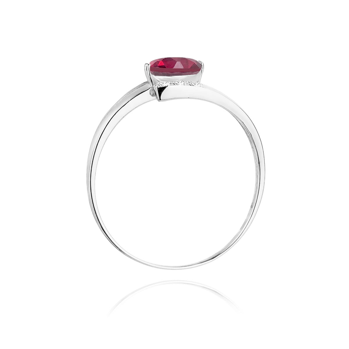 Pierścionek Rubin 0,60ct białe złoto 3 Pierścionek Rubin 0,60ct białe złoto - obrazek 3
