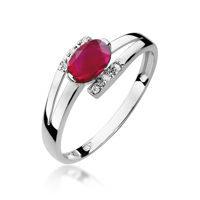 Pierścionek Rubin 0,60ct białe złoto 1 Pierścionek W119 Rubin 0