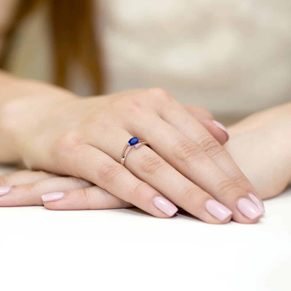 Pierścionek Szafir 0,70ct różowe złoto 4 Pierścionek Szafir 0,70ct różowe złoto - obrazek 4