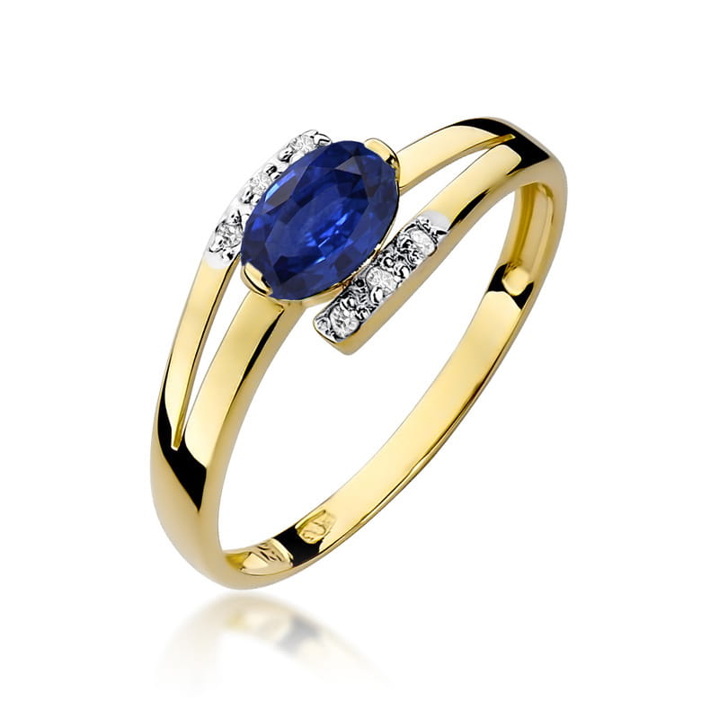 Pierścionek Szafir 0,70ct żółte złoto 1 Pierścionek W119 Szafir 0