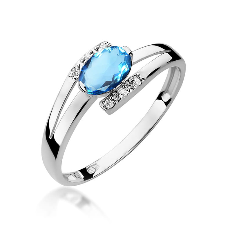 Pierścionek Topaz 0,50ct białe złoto 1 Pierścionek W119 Topaz 0