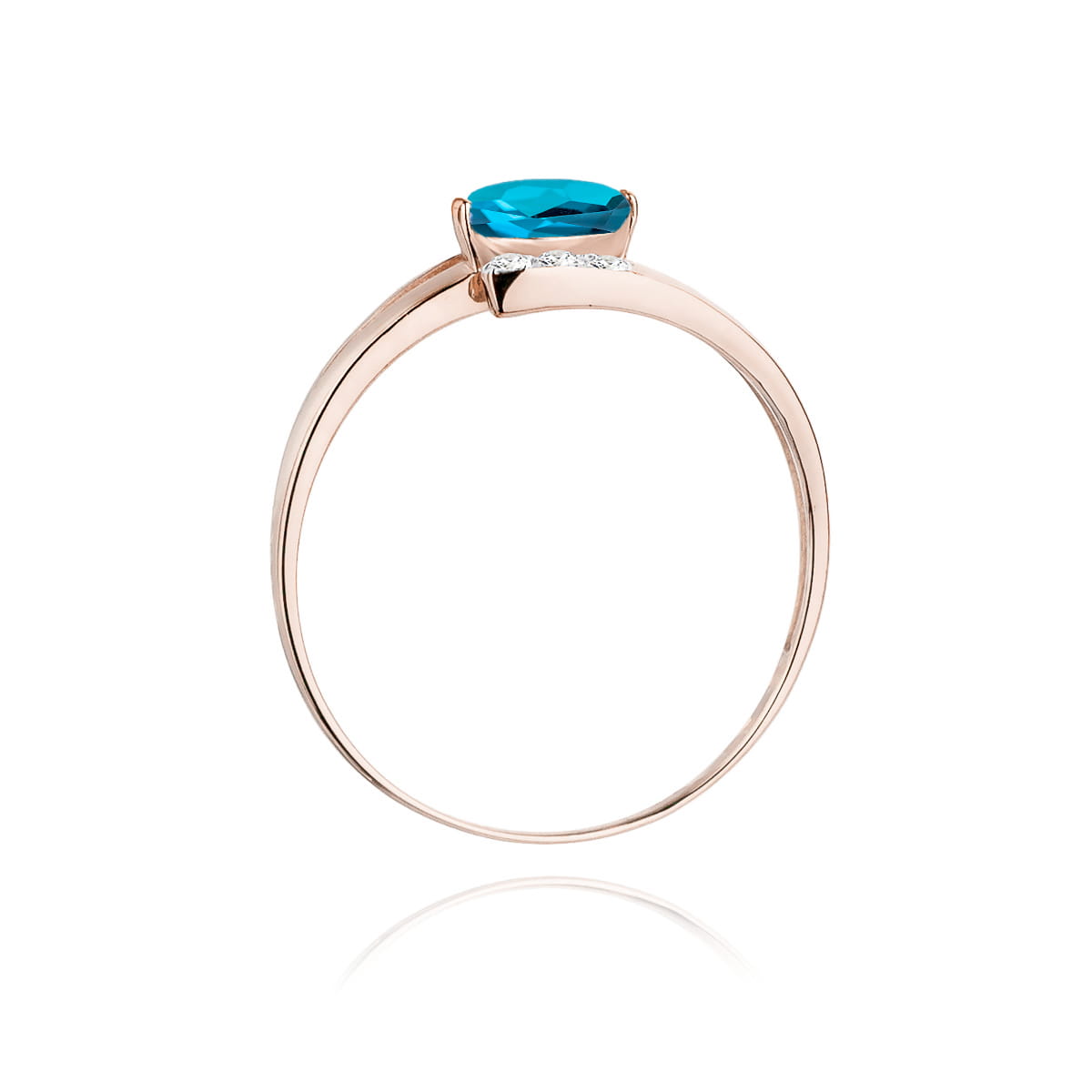 Pierścionek Topaz London Blue 0,50ct różowe złoto 3 Pierścionek Topaz London Blue 0,50ct różowe złoto - obrazek 3