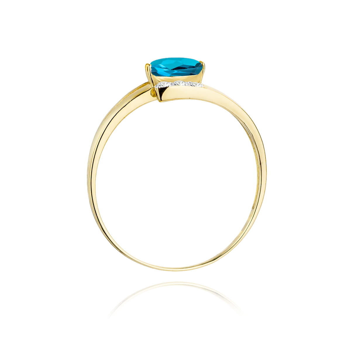 Pierścionek Topaz London Blue 0,50ct żółte złoto 3 Pierścionek Topaz London Blue 0,50ct żółte złoto - obrazek 3