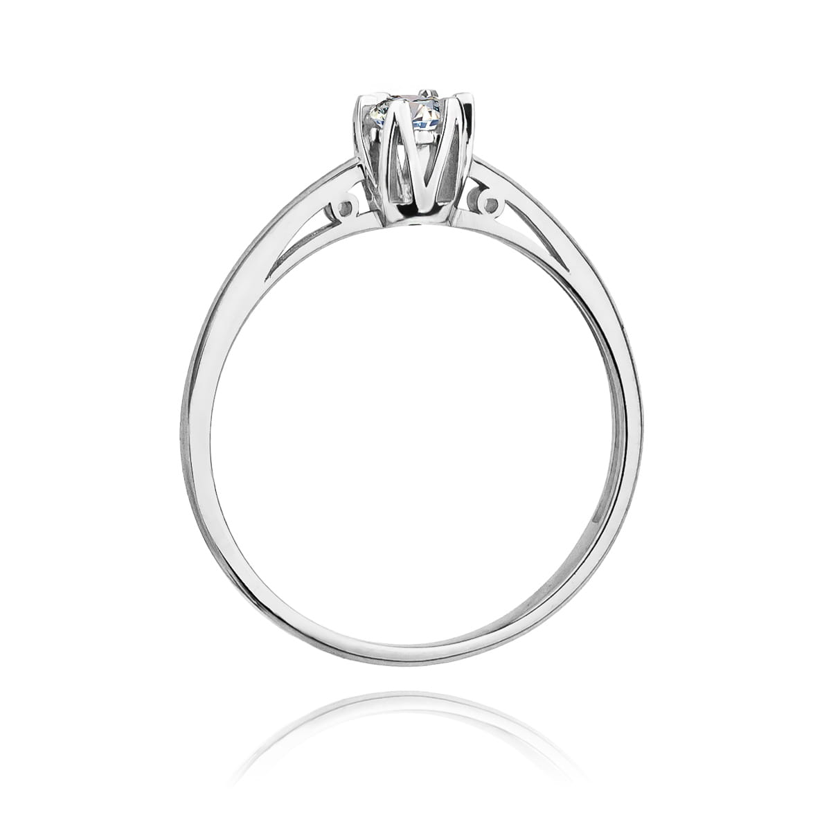 Pierścionek Diament 0,15ct białe złoto 3 Pierścionek Diament 0,15ct białe złoto - obrazek 3