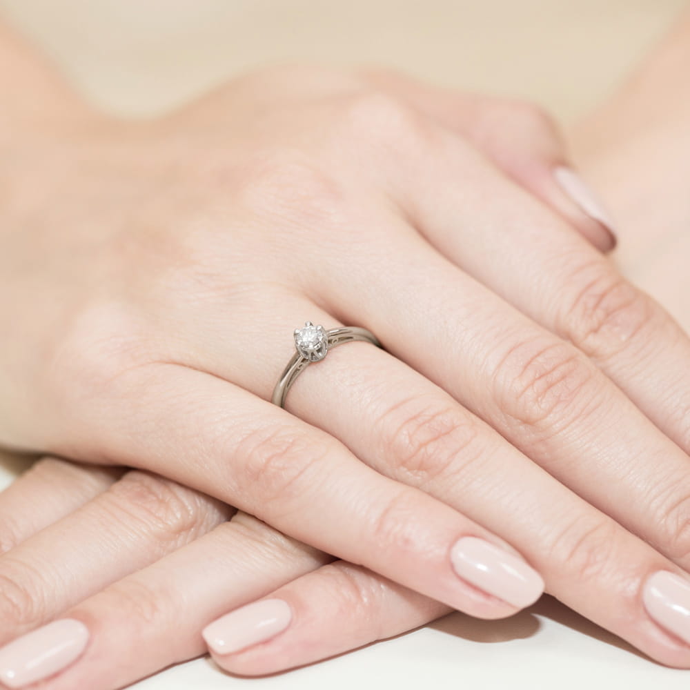 Pierścionek Diament 0,15ct białe złoto 4 Pierścionek Diament 0,15ct białe złoto - obrazek 4