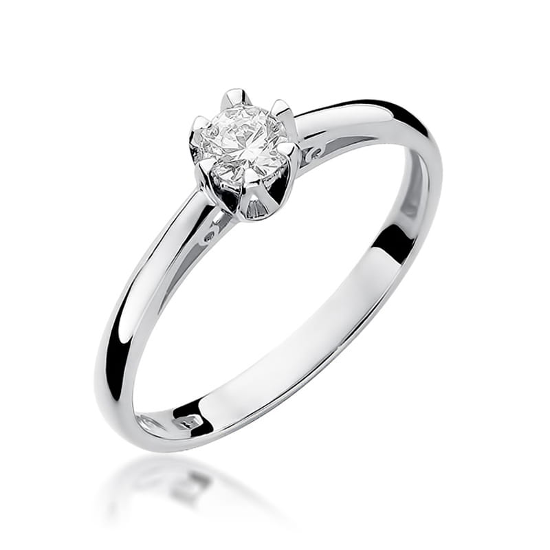 Pierścionek Diament 0,15ct białe złoto 1 Pierścionek W133 Diament 0