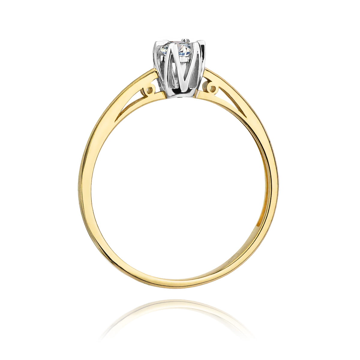 Pierścionek Diament 0,15ct żółte złoto 3 Pierścionek Diament 0,15ct żółte złoto - obrazek 3