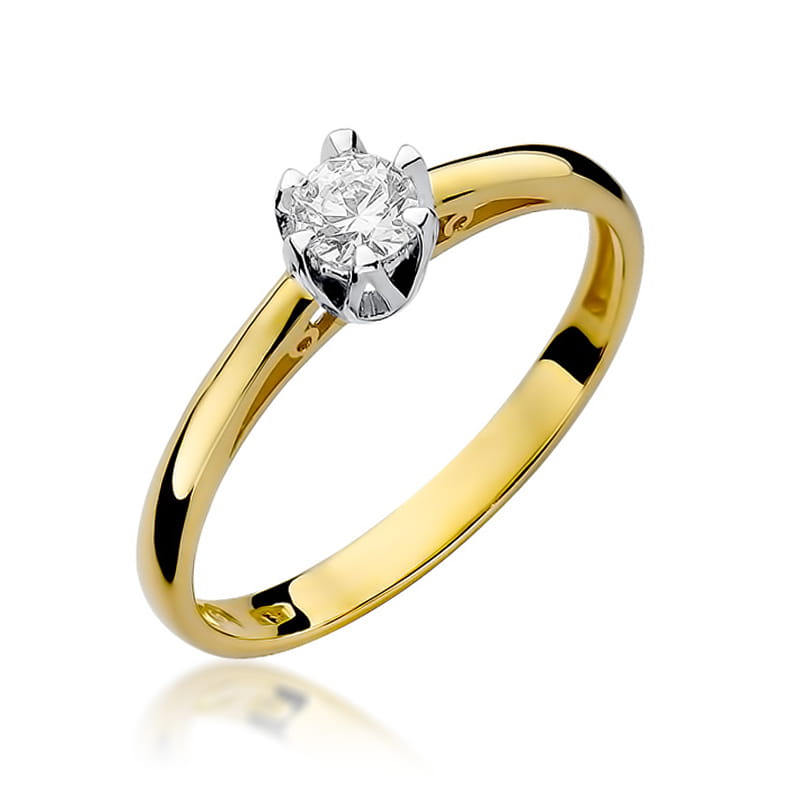 Pierścionek Diament 0,15ct żółte złoto 1 Pierścionek W133 Diament 0