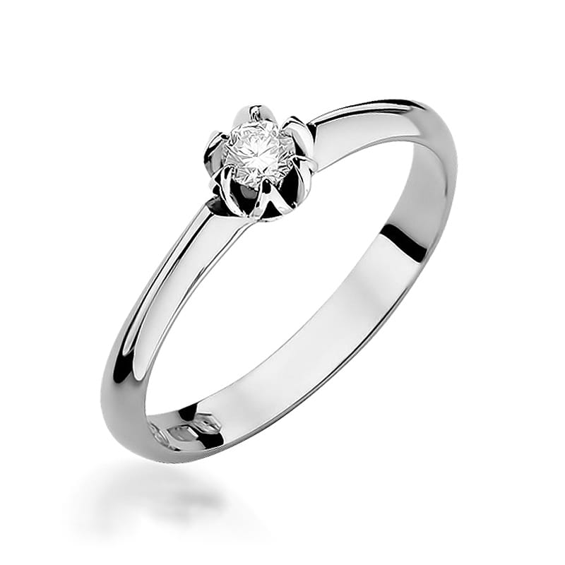 Pierścionek Diament 0,10ct białe złoto 1 Pierścionek W134 Diament 0
