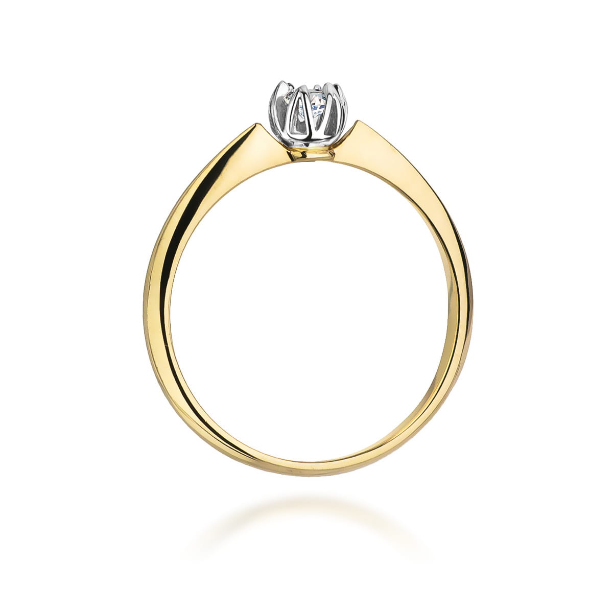 Pierścionek Diament 0,10ct żółte złoto 3 Pierścionek Diament 0,10ct żółte złoto - obrazek 3