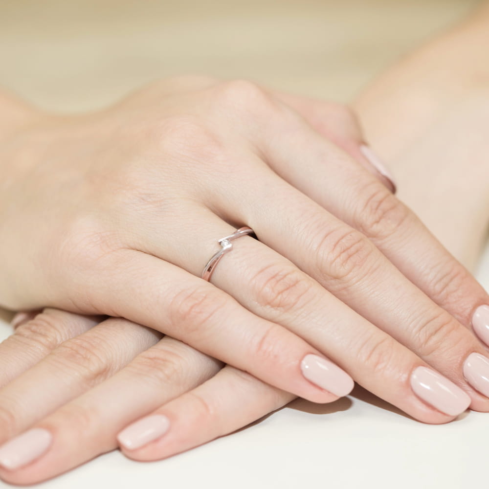 Pierścionek Diament 0,04ct różowe złoto 4 Pierścionek Diament 0,04ct różowe złoto - obrazek 4
