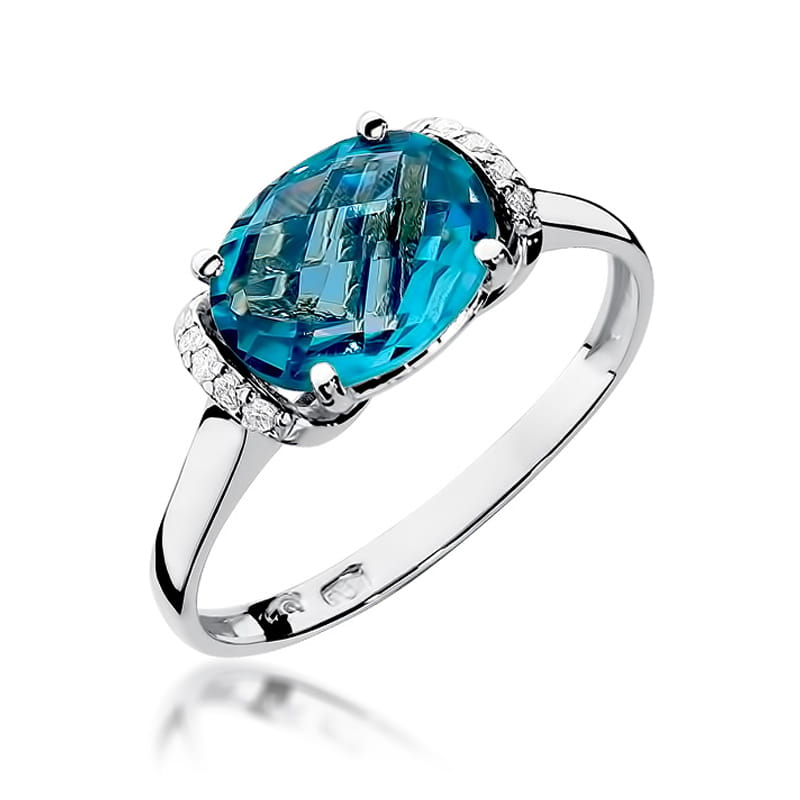 Pierścionek Topaz 1,70ct białe złoto 1 Pierścionek W148 Topaz 1