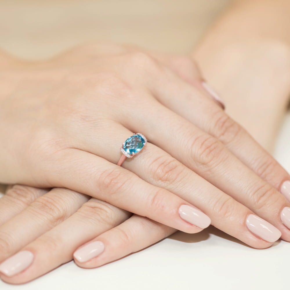 Pierścionek Topaz 1,70ct różowe złoto 4 Pierścionek Topaz 1,70ct różowe złoto - obrazek 4