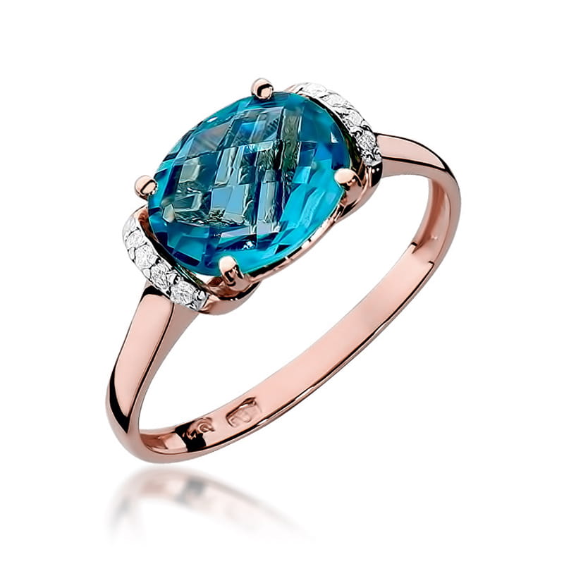 Pierścionek Topaz 1,70ct różowe złoto 1 Pierścionek W148 Topaz 1