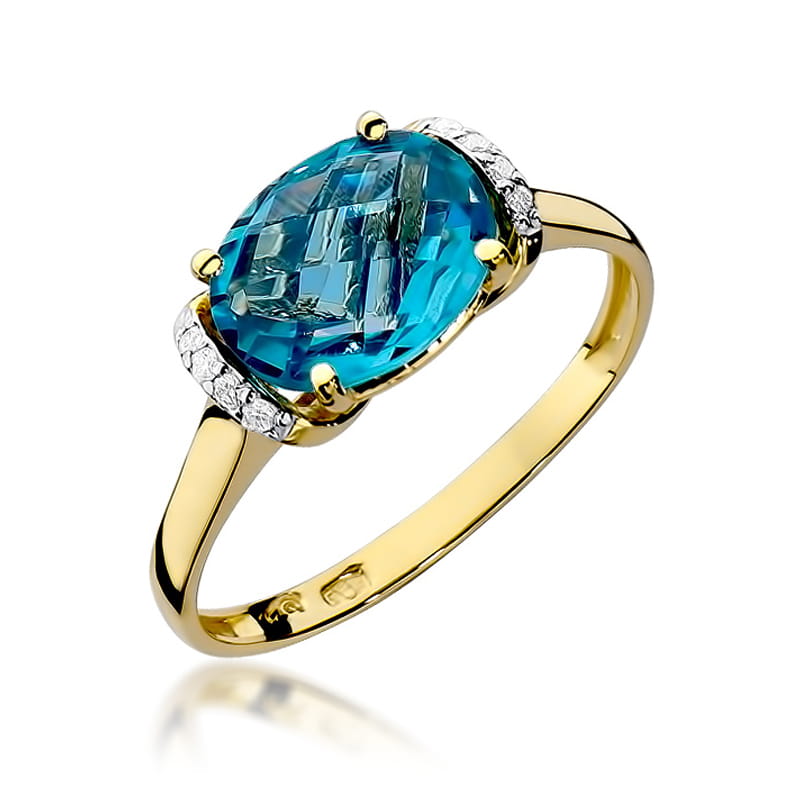 Pierścionek Topaz 1,70ct żółte złoto 1 Pierścionek W148 Topaz 1