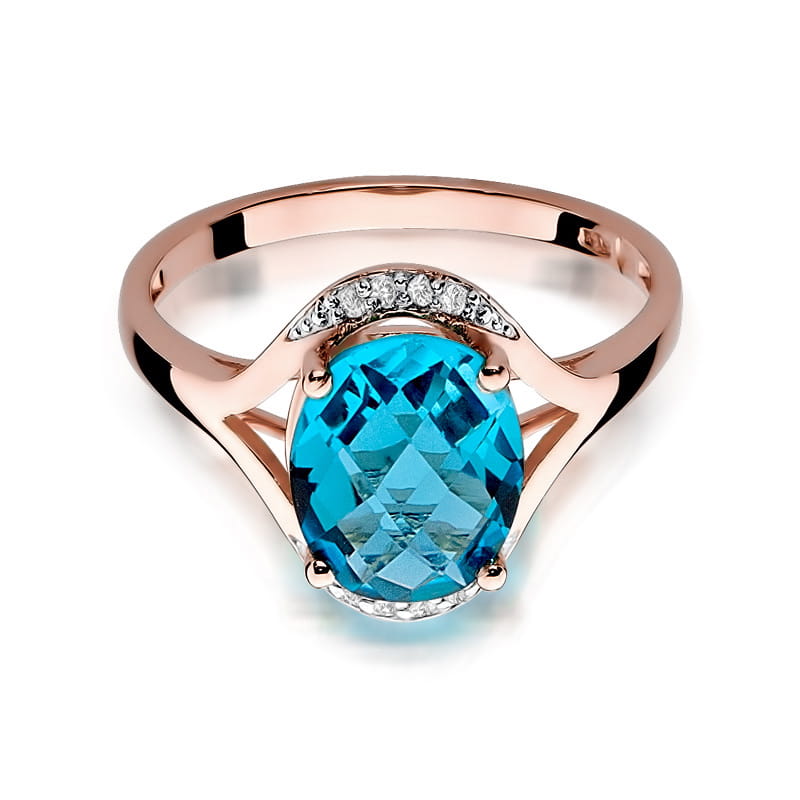 Pierścionek Topaz 3,00ct różowe złoto 2 00ct różowe złoto Jubiler Kraków BigDIAMOND