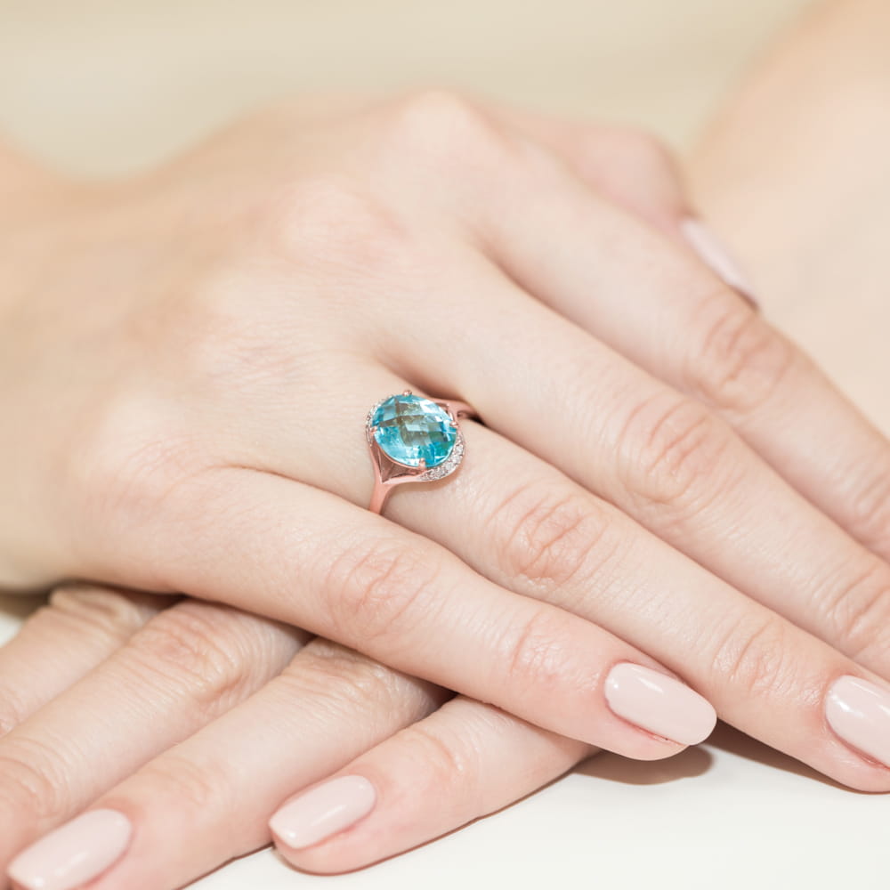 Pierścionek Topaz 3,00ct różowe złoto 4 Pierścionek Topaz 3,00ct różowe złoto - obrazek 4