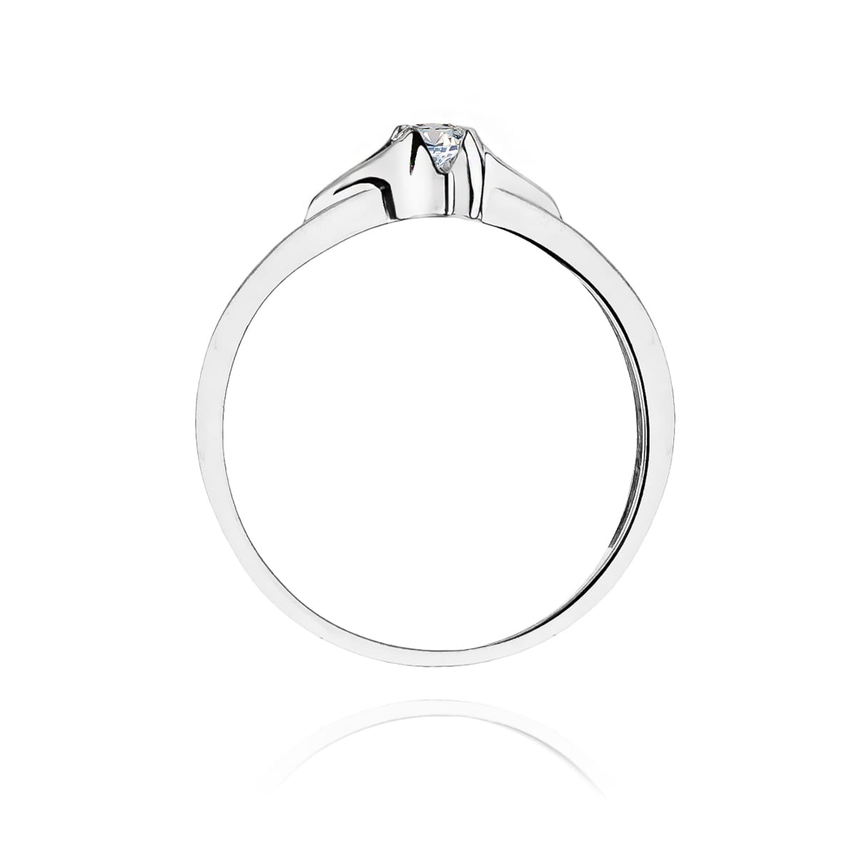 Pierścionek Diament 0,12ct białe złoto 3 Pierścionek Diament 0,12ct białe złoto - obrazek 3