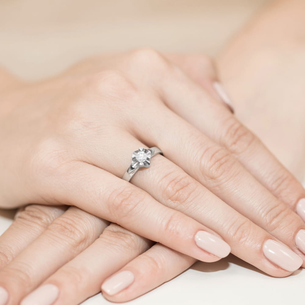 Pierścionek Diament 0,23ct białe złoto 4 Pierścionek Diament 0,23ct białe złoto - obrazek 4