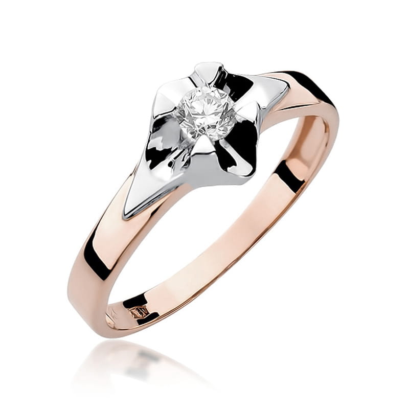 Pierścionek Diament 0,23ct różowe złoto 1 Pierścionek W155 Diament 0