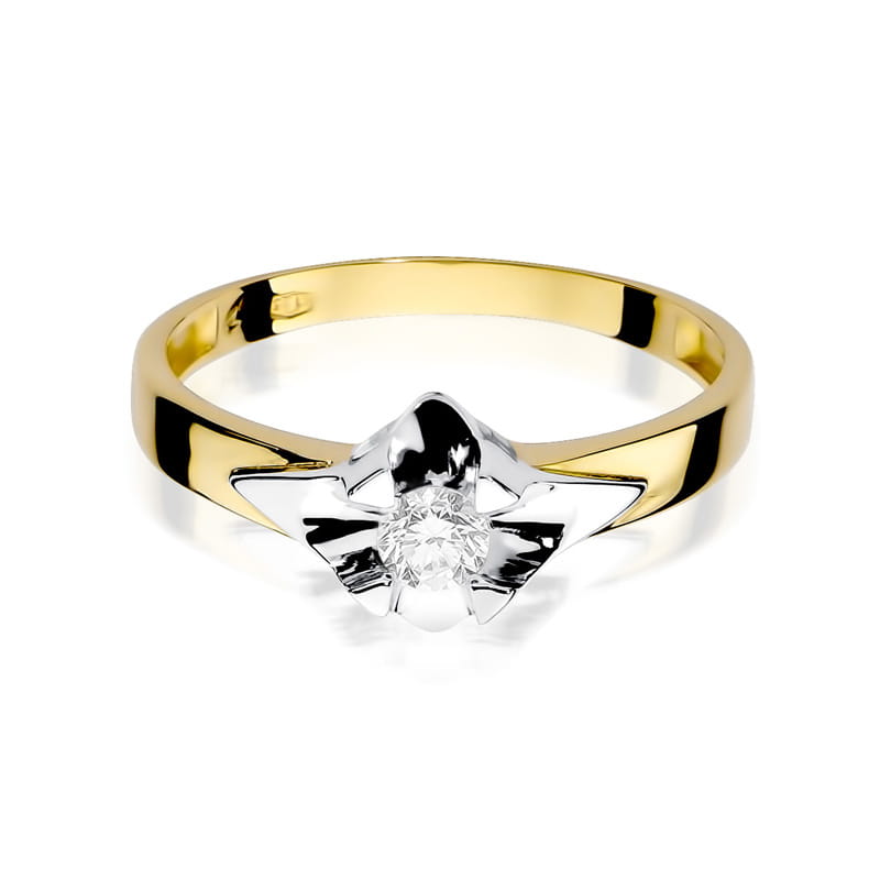 Pierścionek Diament 0,23ct żółte złoto 2 23ct żółte złoto Jubiler Kraków BigDIAMOND
