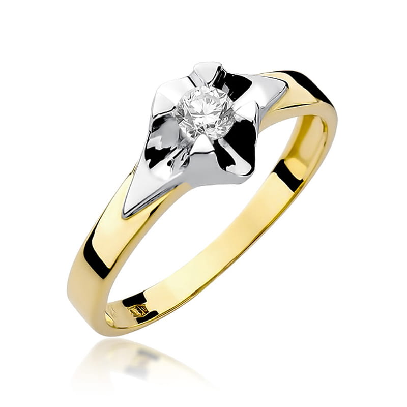 Pierścionek Diament 0,25ct żółte złoto 1 Pierścionek W155 Diament 0
